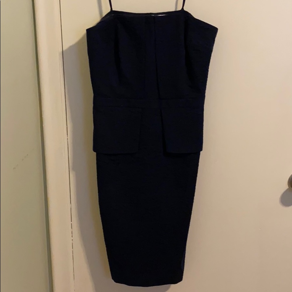 Banana Republic Strapless A-Line Peplum Dress-Navy